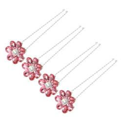 4 Stück Dutt-haarnadeln Strass-haarnadel in U-form Frauen Haarnadeln Rosenblüten-haarnadeln Haarnadeln Braut Haarnadeln Kleine Nadel Damen Strasssteine Hochzeit von CIMAXIC