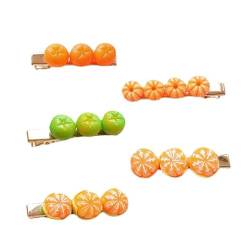 5St orange Haarnadel haarschmuck haar spangen Haarspangen für damen Haarspangen für kinder süße Mandarinen orangefarbene Verzierungen Haar Klammern Haarspangen aus Früchten von CIMAXIC