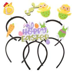 5st Ostern Stirnband Lehrerkostüme Für Damen Eierköpfer Stirnbänder Ostern Haarschmuck Kaninchen-stirnband Karottenhasen-haarband Kawaii Hasendeko Mädchen Kind Filz Requisiten von CIMAXIC