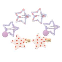 6 Stk Stern Haarnadel Stern Haarspangen Dekorative Haarspangen Für Frauen Haarspangen Für Damen Kawaii Haarschmuck Haar Klammern Stern-haarspangen Pack Metall Mädchen Punktmuster von CIMAXIC