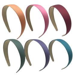 6st Satin-stirnband Breites Stirnband Für Damen Wildlederartiges Stirnband Elegante Stirnbänder Für Damen Satin-stirnbänder Damen Stirnbänder Diy Zubehör Stoff Fräulein Haar von CIMAXIC