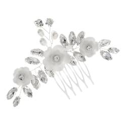 Haarklammern Floraler Haarkamm Strass Blumen Haarkamm Braut-strass-haarkamm Haarkamm Mit Blumenmuster Braut Haarkamm Strass Haarkamm Weiß Hochzeit Kristall Schleier Fräulein von CIMAXIC