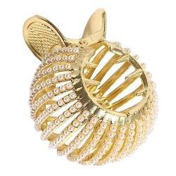 Perlenhaarnadeln Krallenklammern Für Dünnes Haar Glänzende -haarspange Goldkrallenclip Haarschmuck Mit Hohem Pferdeschwanz Fräulein Manschette Kleiner Krallenclip Metall von CIMAXIC