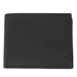 CIMONI Herren-Geldbörse aus echtem Leder, RFID-blockierend, schmal, minimalistische Vordertasche, Schwarz, Classic von CIMONI