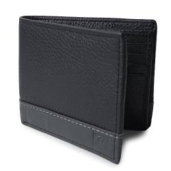 CIMONI Herren-Geldbörse aus echtem Leder, RFID-blockierend, schmal, minimalistische Vordertasche, Schwarz, Schwarz, Minimalistisch von CIMONI