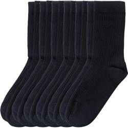 CINQINYIN Atmungsaktiv Feuchtigkeitskomfort Soft Casual Baumwollsocken Medium Socken Damen/Herren Kalbssocken 6-Paar (DE/NL/SE/PL, Numerisch, 43, 46, Regular, Regular, Schwarz) von CINQINYIN