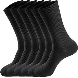 CINQINYIN Lässig Socken Atmungsaktive Crew Socken Baumwolle Kalbssocken für Männer Frauen 6 Paare (DE/NL/SE/PL, Numerisch, 40, 43, Große Größen, Regular, Schwarz) von CINQINYIN