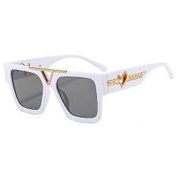 Neue Luxus-Glamour-Sonnenbrille for Männer und Frauen, Unisex, modisch, quadratisch (Color : As Shown-02) von CIRONI