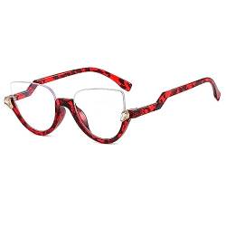 Vintage kleine Halbrahmen Sonnenbrille Damen trendige Vintage moderne Brillen Luxus Designer (Color : As shown in the figu, Size : C3) von CIRONI