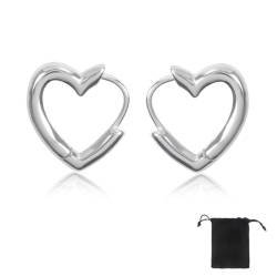 CISKHQR 1 Paar Ohrringe Creolen Silber 925 für Damen Ohrringe Klein Huggie Hypoallergen Ohrringe,Ideal für den täglichen Gebrauch, sie passen perfekt zu jedem Outfit von CISKHQR