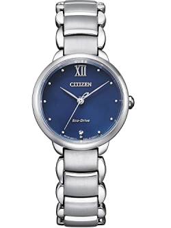 CITIZEN Damen Analog Quarz Uhr mit Edelstahl Armband EM0920-86L, Blau von CITIZEN