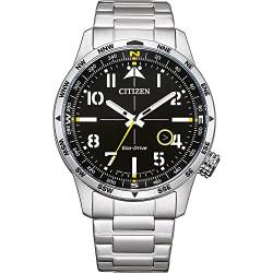 CITIZEN Herren Analog Quarz Uhr mit Edelstahl Armband BM7550-87E, Schwarz von CITIZEN