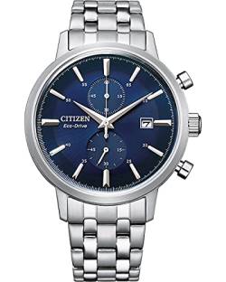 CITIZEN Herren Analog Quarz Uhr mit Edelstahl Armband CA7060-88L, Blau von CITIZEN