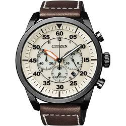CITIZEN Herren Analog Quarz Uhr mit Leder Armband CA4215-04W von CITIZEN