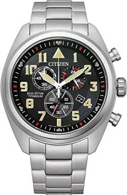 CITIZEN Herren Analog Quarz Uhr mit Titan Armband AT2480-81E, Schwarz von CITIZEN