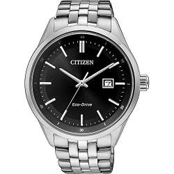 Citizen Herren Analog Quarz Uhr mit Edelstahl Armband BM7251-88E, Schwarz von CITIZEN