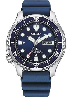 Citizen Herren Analog Quarz Uhr mit Gummi Armband NY0141-10LE, Blau von CITIZEN