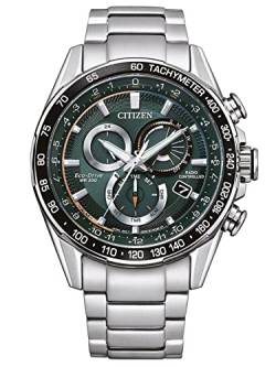 Citizen Herren Analog Solar Uhr mit Edelstahl Armband CB5914-89X, Grün von CITIZEN
