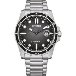 Citizen Herrenuhr Eco-Drive Solar mit Edelstahl Gliederband Silberfarben/Schwarz AW1816-89E von CITIZEN