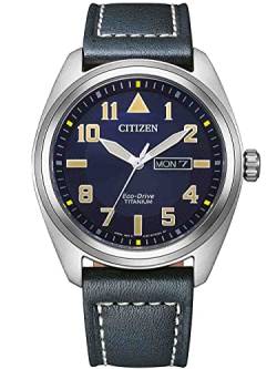 CITIZEN Herren Analog Quarz Uhr mit Leder Armband BM8560-45LE von CITIZEN