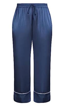 CITY CHIC Damen Nora Satin-Hose in Übergröße Pyjama-Set, Dusty Blue, 44 von CITY CHIC