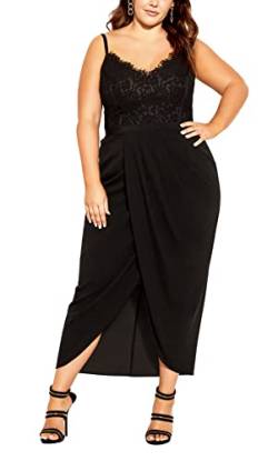 CITY CHIC Damen Plus Size Lace Touch Ff Kleid, Schwarz, 48 von CITY CHIC