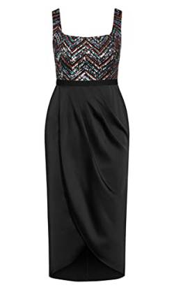 CITY CHIC Damen Plus Size Pailletten Mieder Kleid, Multi, 48 von CITY CHIC