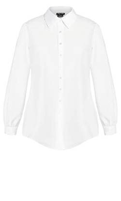 CITY CHIC Damen Plus Size Shirt Clean Look Klassisches Hemd, elfenbeinfarben, 48 Mehr von CITY CHIC