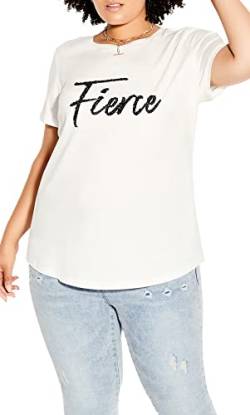 CITY CHIC Damen Plus Size Tee Fierce Klassisches Hemd, elfenbeinfarben, 48 Mehr von CITY CHIC