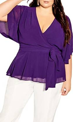 CITY CHIC Damen Plus Size Top Elegant Wrap Klassisches Hemd, Jade, 40 Mehr von CITY CHIC