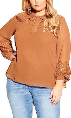 CITY CHIC Damen Plus Size Top Mysterious Lace Bluse, Caramel, 42 Mehr von CITY CHIC