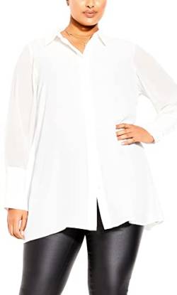 CITY CHIC Damen Plus Size Tunic Amelia Klassisches Hemd, Ivory, 44 von CITY CHIC