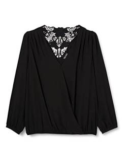 CITY CHIC Damen Übergröße Top Cross Over Lace Bluse, Schwarz, 42 Mehr von CITY CHIC