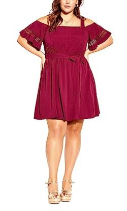 CITY CHIC Damen Übergröße Trim Schulter Kleid, Rhabarberfarben, 40 Plus von CITY CHIC