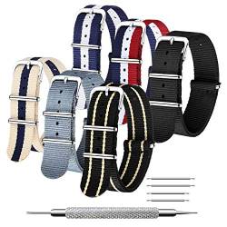 CIVO Armband Uhrenarmbänder Nylon Armband Nylon Ballistic Uhrenarmbänder 6 Packungen klare Farbe Nylon Ersatz Uhrenarmbänder für Männer Frauen Uhrenarmbänder von CIVO