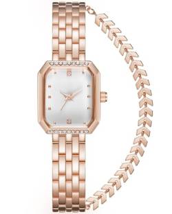 CIVO Armbanduhr Damen Roségold Edelstahl Rechteck Analog Damenuhr mit Armband Minimalistisch Designer Wasserdicht Quarz Uhr, Geschenke für Frauen von CIVO