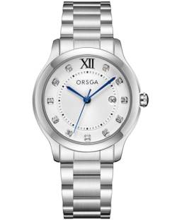 CIVO Armbanduhr Damen Silber Edelstahl Analog Minimalistisch Damenuhr Designer Wasserdicht Datum Runden Quarz Uhr Damen, Geschenke für Frauen von CIVO