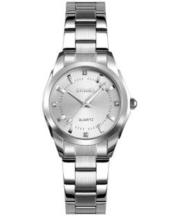 CIVO Damen Uhren Edelstahl Silber Armbanduhr Frauen Damen Elegant Kleid Wasserdicht Analog Quarz Minimalistisch Uhr Geschenke für Frauen Damen von CIVO