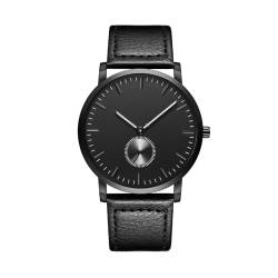 CIVO Herren Uhren Analog Herrenuhr: Schwarz Lederarmband Wasserdicht Männer Armbanduhr von CIVO