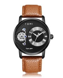 CIVO Herren Uhren Klassische Lederarmband: Schwarz Analog Wasserdicht Armbanduhr Männer Quarz Datum Ersatzband von CIVO