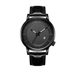 CIVO Herrenuhr Lederarmband Herren Armbanduhr: Schwarz Analog Männer Uhren Wasserdicht von CIVO