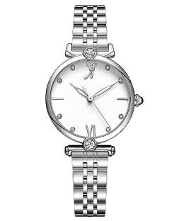 CIVO Uhr Damen Minimalistic Analog Damenuhr Elegant Wasserdicht Edelstahl Silver Armbanduhr Damen Runden Lässig Dünn Quarzuhr Geschenke für Frauen von CIVO