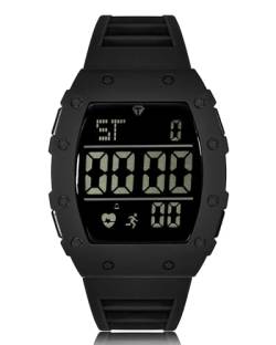CIVO Uhr Herren Digitaluhr Sportlich Chronographen Schwarz Männer Uhr LED Wasserdicht Digital Armbanduhr Herrenuhr Stoppuhr Alarm Datum Gummi von CIVO