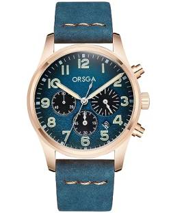 CIVO Uhren Herren Chronograph Analog Blau Lederarmband Herrenuhren Klassische wasserdichte Datum Armbanduhr Herren Elegant Leuchtend Quarz Herren Uhr, Geschenke für Männer von CIVO