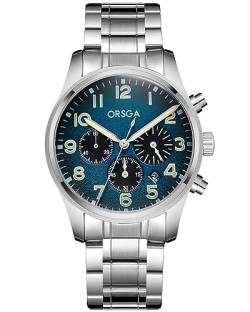 CIVO Uhren Herren Chronograph Analog Silber Edelstahl Herrenuhren Klassische wasserdichte Datum Armbanduhr Herren Elegant Leuchtend Quarz Herren Uhr, Geschenke für Männer von CIVO