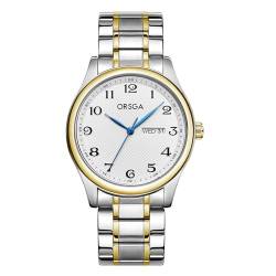 CIVO Uhren Herren Edelstahl Gold - Analog Datum Business Armbanduhr Herren 40mm Einfache Casual Wasserdicht Quarz Herren Uhr Klassische Geschenke für Männer von CIVO