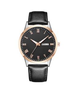 CIVO Uhren-Herren Lederarmband-Schwarz Analog-Datum Armbanduhr-Herren - Klassische Leuchtend Wasserdicht Herren Uhr Einfache Business Quarzuhr, Geschenke für Männer von CIVO