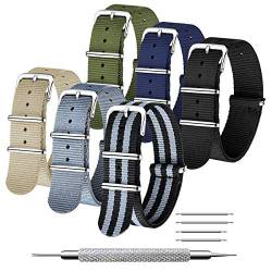 CIVO Uhrenarmband Uhrenarmbänder Premium Ballistic Nylon Armband Edelstahl Wölbung 18mm 20mm 22mm von CIVO