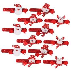 CIYODO 12St weihnachtliche Schlagarmbänder weihnachtsparty liefert Schnapparmbänder für Weihnachten party mitgebsel kinder kinderparty mitgebsel armschlinge Weihnachtsarmbänder für Kinder von CIYODO