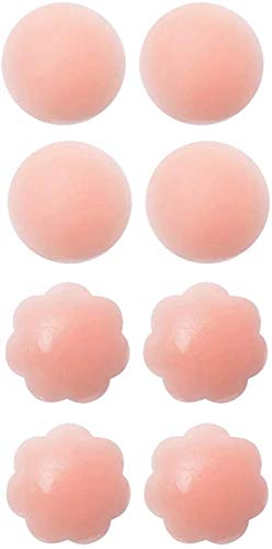 CIZEUR 4 Paare Nipple Cover Damen Nippel-Abdeckungen Silikon Selbstklebend & Wiederverwendbar Silikon von CIZEUR